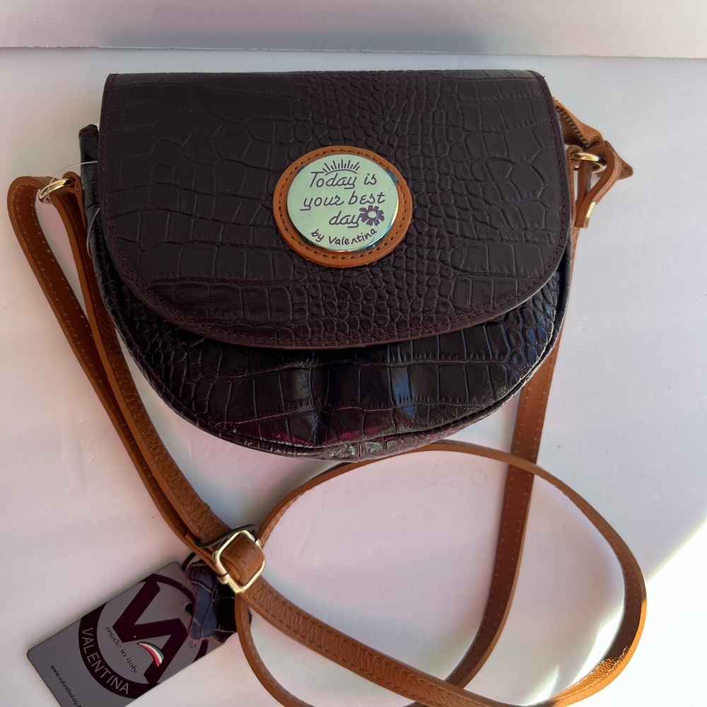 NWT VALENTINA LEATHER CROSSBODY SHOULDER BAG
